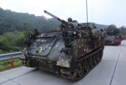 미 육군 제2보병사단 제2기갑여단 소속 병력이 지난 2017년 9월 한국 포천에서 열린 미한연합훈련에 참가했다.