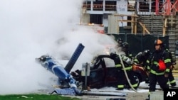 El helicóptero al parecer buscaba aterrizar en el techo de la sede de la cadena de televisión KOMO.