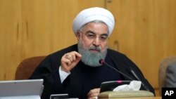 Le président Hassan Rouhani à une réunion de cabinet à Téhéran, en Iran, le 31 décembre 2017.