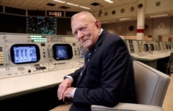 Gene Kranz, aerospace engineer, fighter pilot and the most prominent of the Apollo era flight directors and later Director of NASA Flight Operations, at the console where he worked during the Gemini and Apollo missions, June 17, 2019.