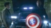 This image released by Disney shows Danny Ramirez, left, and Anthony Mackie in a scene from Marvel Studios' "Captain America: Brave New World." 