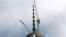 The 408-foot spire at the top of One World Trade Center is seen from lower Manhattan on May 10, 2013 in New York. 
