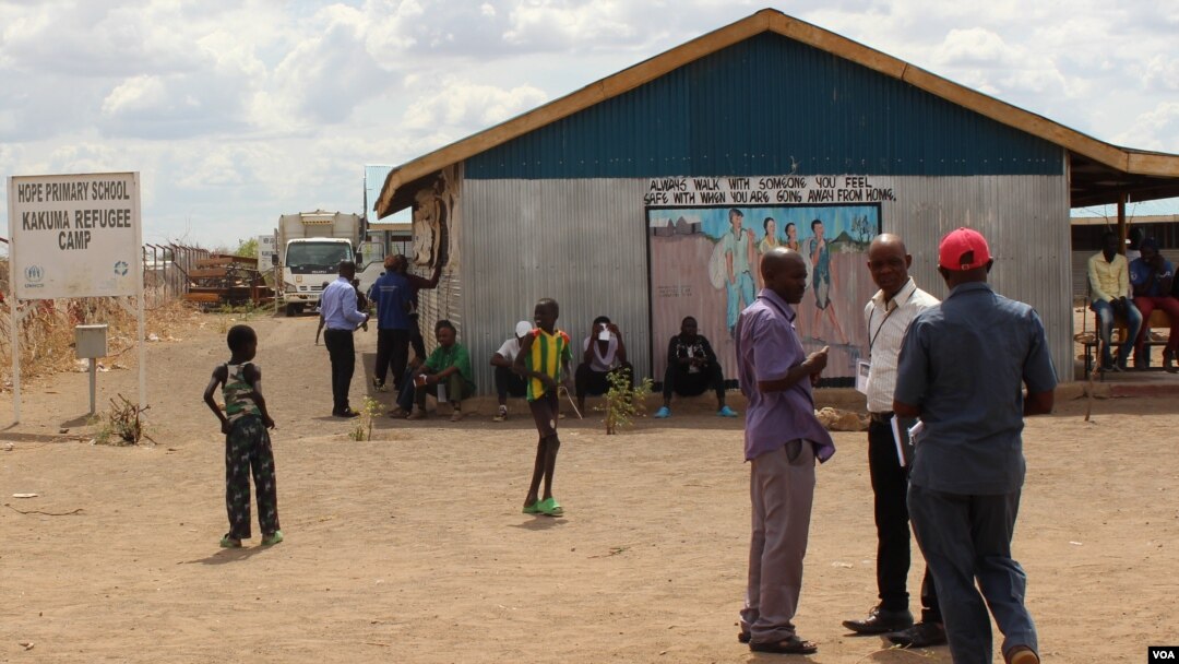 Residents of Kenya’s Kakuma Refugee Camp wait to attend VOA recording as audience members in November 2018.