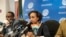 Dr. Lia Tadesse, Minister of Health of Ethiopia, speaks during an urgent press conference at the Federal Ministry of Health after the first case of COVID-19 coronavirus was detected in Ethiopia, in Addis Ababa, March 13, 2020. 