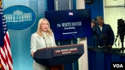 白宫新闻秘书卡罗琳·莱维特在白宫举行例行记者会。(2026年3月25日)