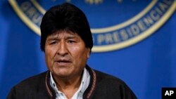 지난 10일 대통령 사임 기자회견을 하는 에보 모랄레스 볼리비아 대통령. 