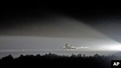 Space shuttle Endeavour on the STS-134 mission made its final landing at the Shuttle Landing Facility at Kennedy Space Center in Cape Canaveral, Florida, June 1, 2011