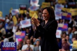 FILE - U.S. Senator Kamala Harris holds her first organizing event in Los Angeles as she campaigns in the 2020 Democratic presidential nomination race in Los Angeles, California, U.S., May 19, 2019.