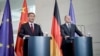 中国总理李强2023年6月20日在柏林与德国总理奥拉夫·朔尔茨（Olaf Scholz）在记者会上。