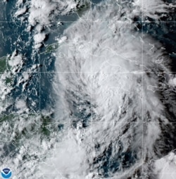 Citra satelit OES-16 East GeoColor ini diambil pada 26 Agustus 2021, menunjukkan Badai Tropis Ida di Laut Karibia. (Foto: AP)