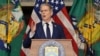 Treasury Secretary Scott Bessent announces further economic sanctions against Iran.  Monday, Aug. 24, 2026, at the Treasury Department in Washington. (AP Photo/Julia Demaree Nikhinson)