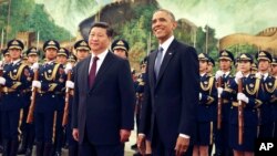Predsednici Kine i SAD, Ši Đinping i Barak Obama, tokom susreta u Pekingu (arhivski snimak)