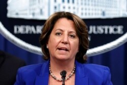 FILE - Deputy Attorney General Lisa Monaco speaks during a news conference at the Justice Department in Washington, June 7, 2021.