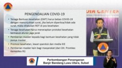 Budi Siylvana Kepala Pusat Krisis Kesehatan, Kementerian Kesehatan saat menjelaskan Pengendalian COVID-19 dalam penanganan dampak banjir bandang di Luwu Utara, 19 Juli 2020.(Foto: Tangkapan Layar)