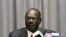 South Sudanese information minister, Michael Makuei Lueth attends a press conference in Addis Ababa, Jan. 5, 2014.