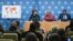 Phumzile Mlambo-Ngcuka, tengah, Direktur Eksekutif, UN Women, didampingi Martin Chungong, kanan, Sekjen IPU dan moderator Paddy Torsney, Pengamat Tetap PBB, berbicara kepada media dalam sebuah konferensi pers,15 Maret 2017, Markas Besar PBB (foto: AP Photo/Mary Altaffer)