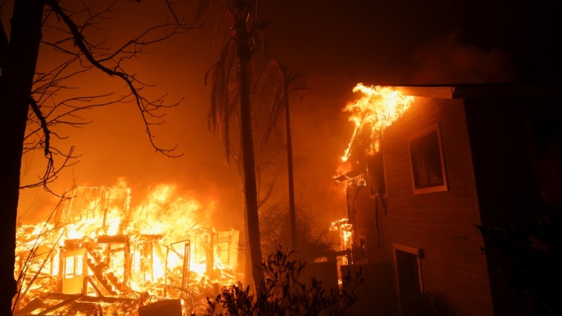 Second wind-whipped wildfire is burning out of control in the Los Angeles area