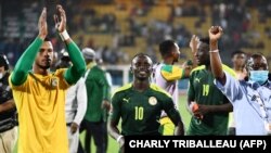 'Yan wasan Senegal suna murna