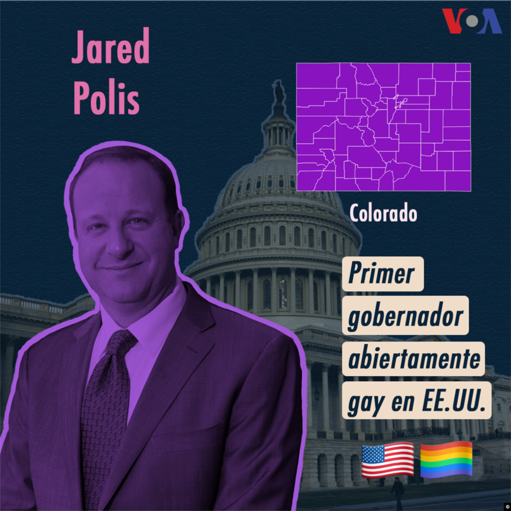 Jared Polis, un adinerado congresista demócrata del estado de Colorado, se convirtió en el primer gobernador abiertamente gay en toda la historia de Estados Unidos. Durante su campaña, Polis abogó por mejoras en el acceso a la salud y avances en proyectos de energías renovables.