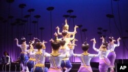 A scene from “The Lives of Giants,” a Khmer classical dance adaptation of the Ramayana story of a giant named Akaeng Kameaso, a guardian for the Hindu god Shiva who is mocked for his ugliness.