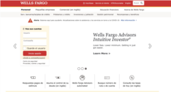 Imagen tomada del sitio web de Wells Fargo para sus usuarios en EE.UU.