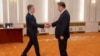 中国国家主席习近平星期五（4月26日）与到访的美国国务卿安东尼·布林肯（Antony Blinken）会面。（媒体联访照片）