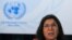 FILE - United Nations Special Rapporteur on Violence Against Women Rashida Manjoo.