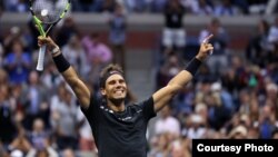 September 10, 2017 - Rafael Nadal reacts to beating Kevin Anderson in the Men's Singles Final at the 2017 US Open.