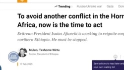 Itiyoophiyaa fi Ertiraan Barreeffamni Midiyaaleen Walitti Deddeebisan Hariiroo Duraanuu Laaffate Daran Hammeessa, Jedhu Xiinxaltoonni