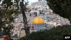 FILE—This picture taken from the Mount of Olives shows a view of the Al-Aqsa Mosque compound and its Dome of the Rock in Jerusalem's Old City on March 8, 2024.