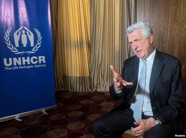 Filippo Grandi, head of the U.N. refugee agency (UNHCR) reacts during his an interview with Reuters in Cairo, Egypt May 29, 2023. (REUTERS/Sayed Sheasha)