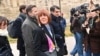 Gisele Pelicot, the victim of an alleged mass rape orchestrated by her then-husband Dominique Pelicot, arrives with her lawyers Stephane Babonneau and Antoine Camus to attend the verdict in the trial at the courthouse in Avignon, France, Dec. 19, 2024. 