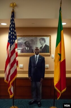 Tulinabo Mushingi, the U.S. ambassador to Senegal and Guinea-Bissau, poses for a portrait at the U.S. Embassy in Dakar, Senegal Feb. 14, 2020. (Photo: Annika Hammerschlag/VOA)