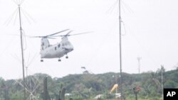 美國海軍陸戰隊直昇機抵達巴拉望軍事基地