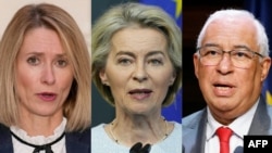 Estonya Başbakanı Kaja Kallas, AB Komisyonu Başkanı Ursula von der Leyen ve eski Portekiz Başbakanı Antonio Costa