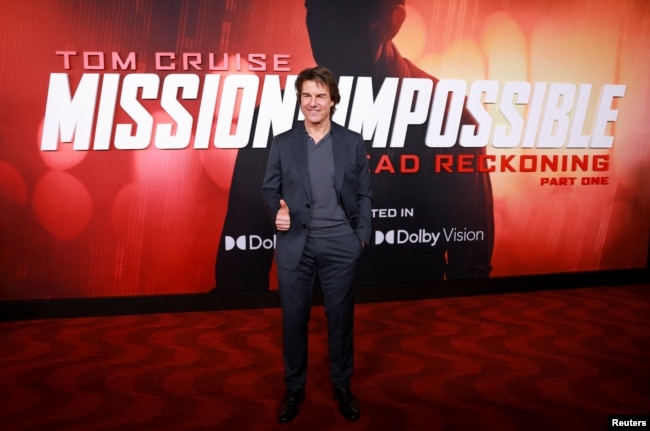 Cast member Tom Cruise attends the premiere of the film "Mission: Impossible - Dead Reckoning Part One," in New York City, New York, U.S., July 10, 2023. REUTERS/Amr Alfiky