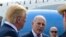 President Donald Trump and White House Chief of Staff John Kelly talk to the media before boarding Air Force One at Andrews Air Force Base in Md., May 4, 2018. 