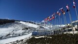 中国河北省张家口市2022 年北京冬季奥运会云顶雪地公园的全景。