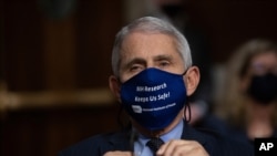 Dr. Anthony Fauci, Director of the National Institute of Allergy and Infectious Diseases, listens during a Senate Senate Health, Education, Labor, and Pensions Committee Hearing on the federal government response to COVID-19 Capitol Hill, Sept. 23, 2020.
