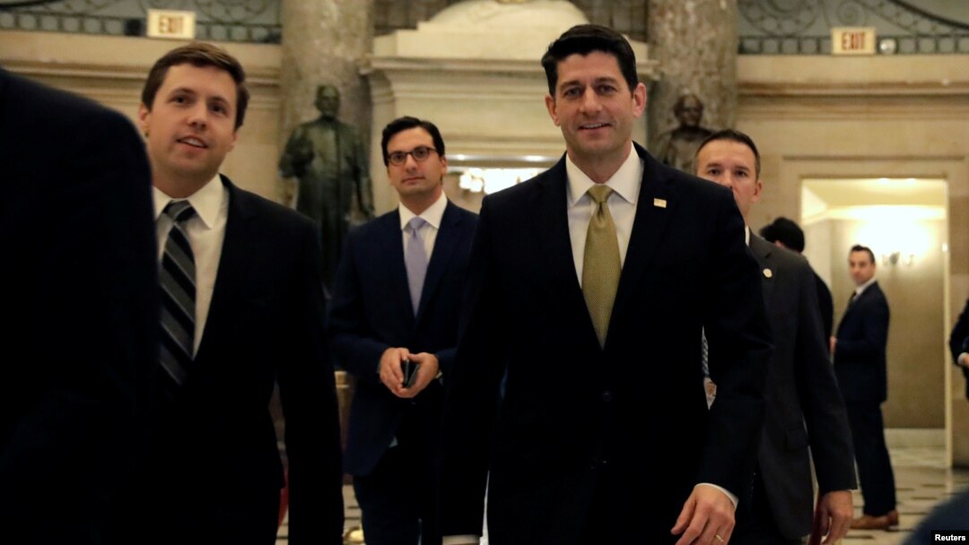 House Speaker Paul Ryan, R-Wis., walks to the House chamber for a vote on funding to keep the federal government from shutting down, on Capitol Hill in Washington, Jan. 18, 2018.