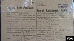 Surat nikah Soekarno dengan Inggit Garnasih.