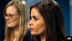 Katrin Jakobsdottir of the Left-Green Movement party in TV studio, Reykjavik, Iceland, Oct. 30, 2016
