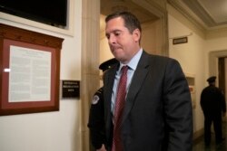 House Intelligence Committee ranking member Rep. Devin Nunes, a Republican, leaves Capitol Hill, Nov. 15, 2019, in Washington.