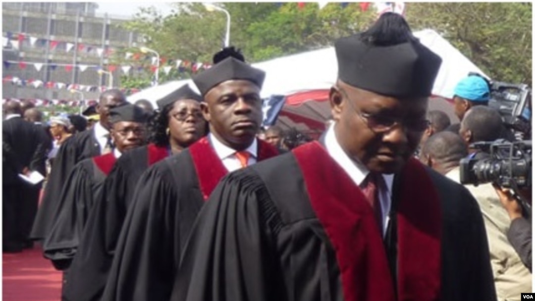 Justices of the Supreme Court of Liberia with Justice Francis Korkpor front
