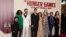 L-R, actor Peter Dinklage, actress Viola Davis, actor Josh Andres Rivera, British actor Tom Blyth, actress Rachel Zegler, actress Hunter Schafer, actor Jason Schwartzman, and singer Olivia Rodrigo attend the premiere of "The Hunger Games: The Ballad of Songbirds & Snakes" 