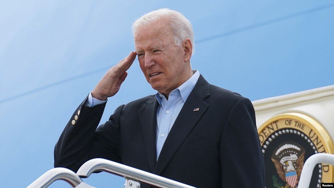 Perezida Biden yurira indege agana mu nama ya G7 mu Bwongereza, Maryland, USA, kw'itariki ya 9/06/2021
