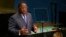 FILE - Gabon's then-Foreign Minister Emmanuel Issoze Ngondet addresses the United Nations General Assembly at U.N. headquarters, Sept. 24, 2016. Gabon President Ali Bongo promoted Ngondet to the post of Prime Minister on Wednesday.
