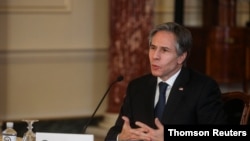 وزیر خارجه آمریکا از طریق ویدئو کنفرانس در نشست خبری در مقر سازمان ملل در نیویورک شرکت کرد. 
