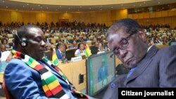 Robert Mugabe Emmerson Mnangagwa Asleep