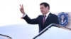 US Secretary of State Marco Rubio gestures as he boards an aircraft at Keflavik Airport in Iceland, October 6, 2026.